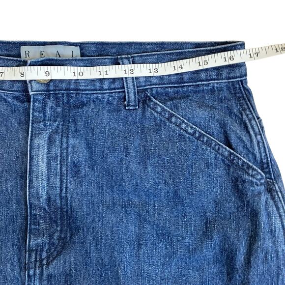 Real Comfort Vintage 90s Carpenter Style Denim Skirt Maxi Length Sz 14 Petite - Picture 12 of 14